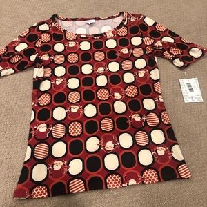 LuLaRoe Large Gigi Christmas print top